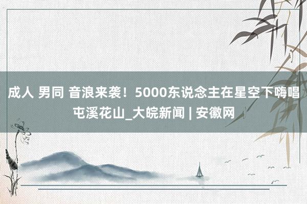 成人 男同 音浪来袭！5000东说念主在星空下嗨唱屯溪花山_大皖新闻 | 安徽网